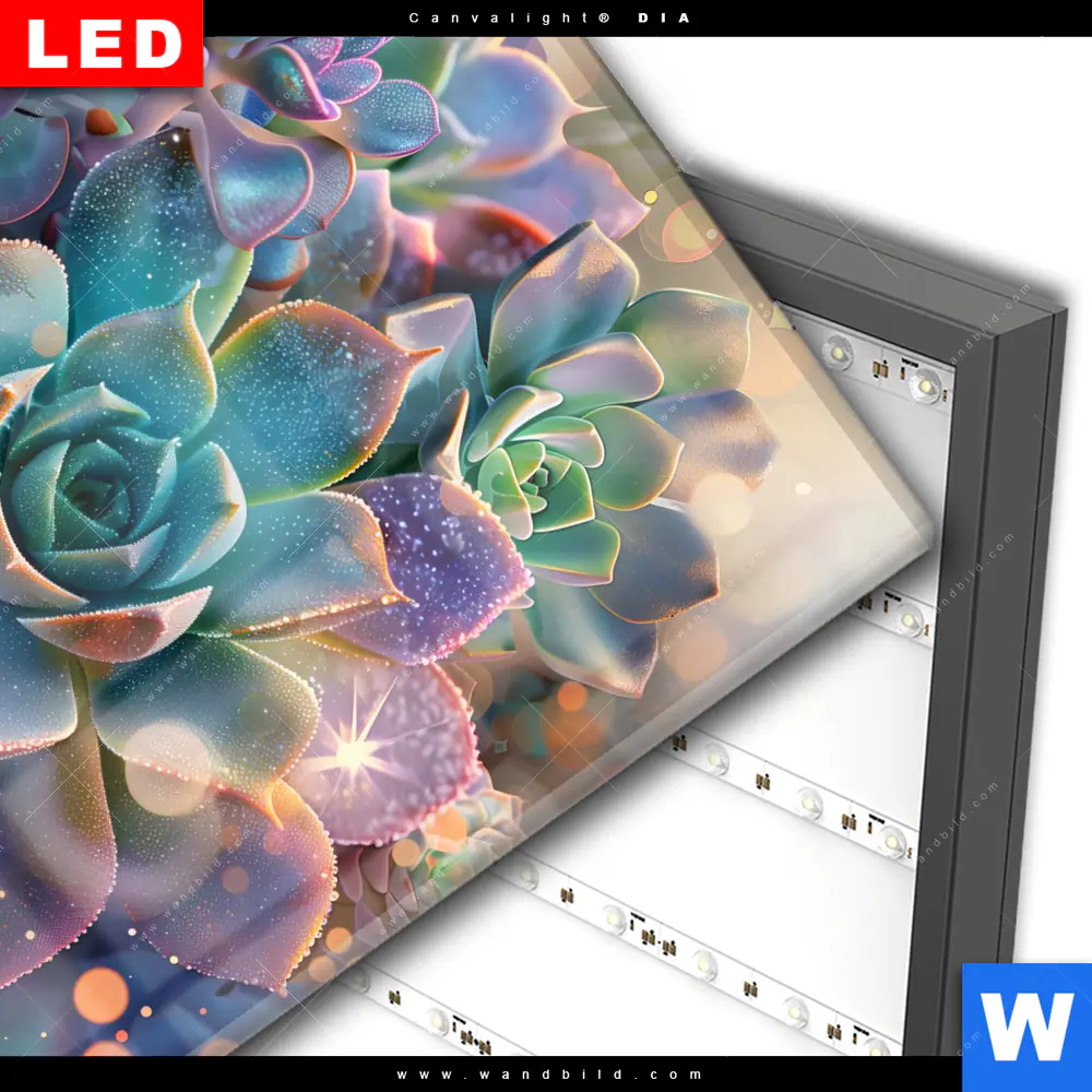 Wechselmotiv Acrylglas Canvalight® DIA | Glänzende Sukkulenten | Quadrat - Image 3