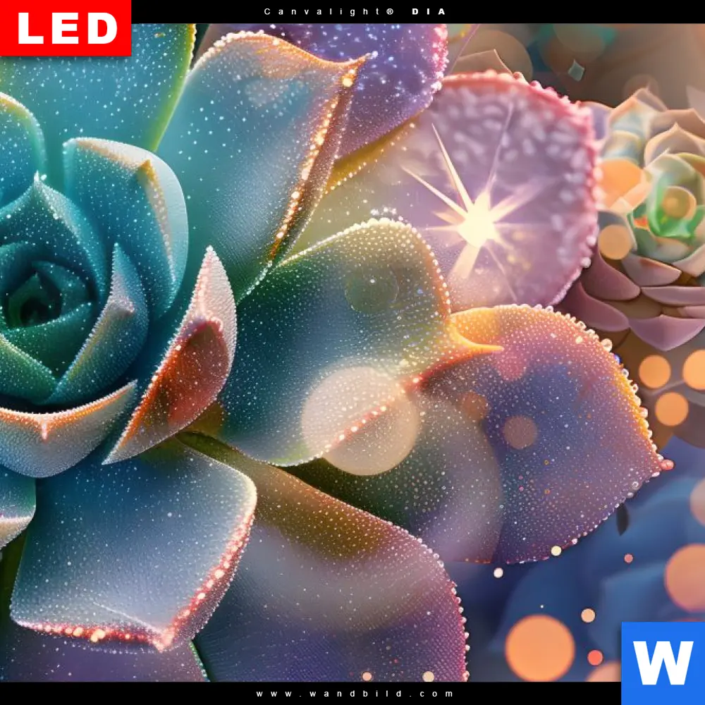 Wechselmotiv Acrylglas Canvalight® DIA | Glänzende Sukkulenten | Quadrat - Image 4