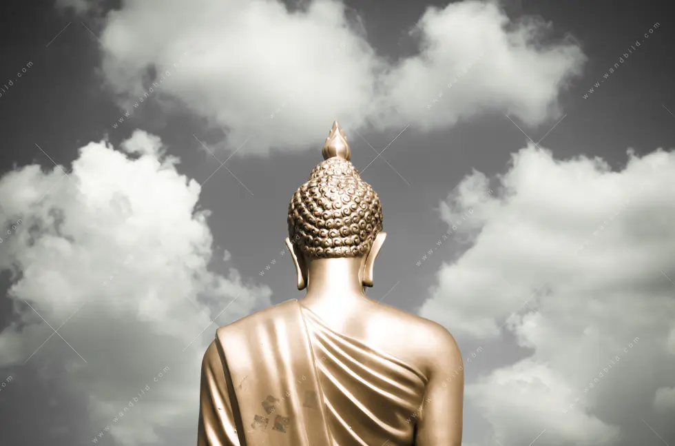 Wechselmotiv Acrylglas Canvalight® DIA | Goldene Buddha Statue | Hochformat - Image 5