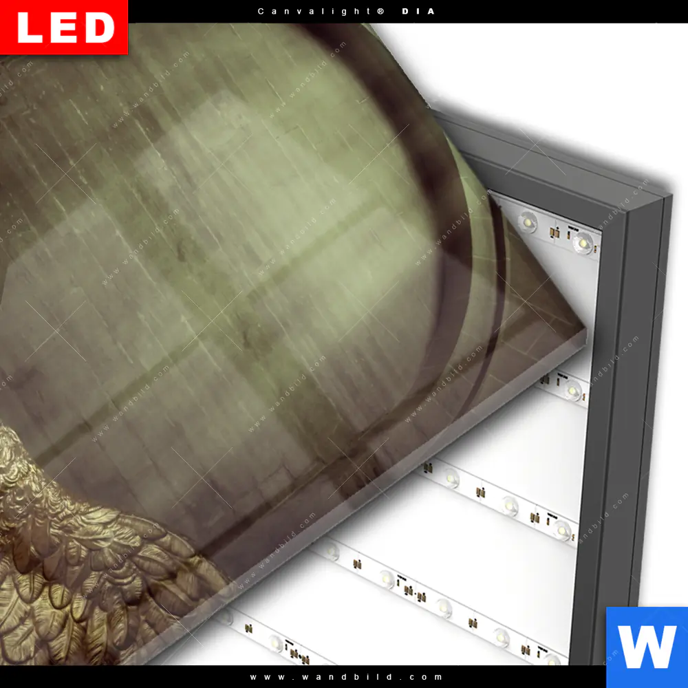 Wechselmotiv Acrylglas Canvalight® DIA | Goldene Flügel | Hochformat - Image 3