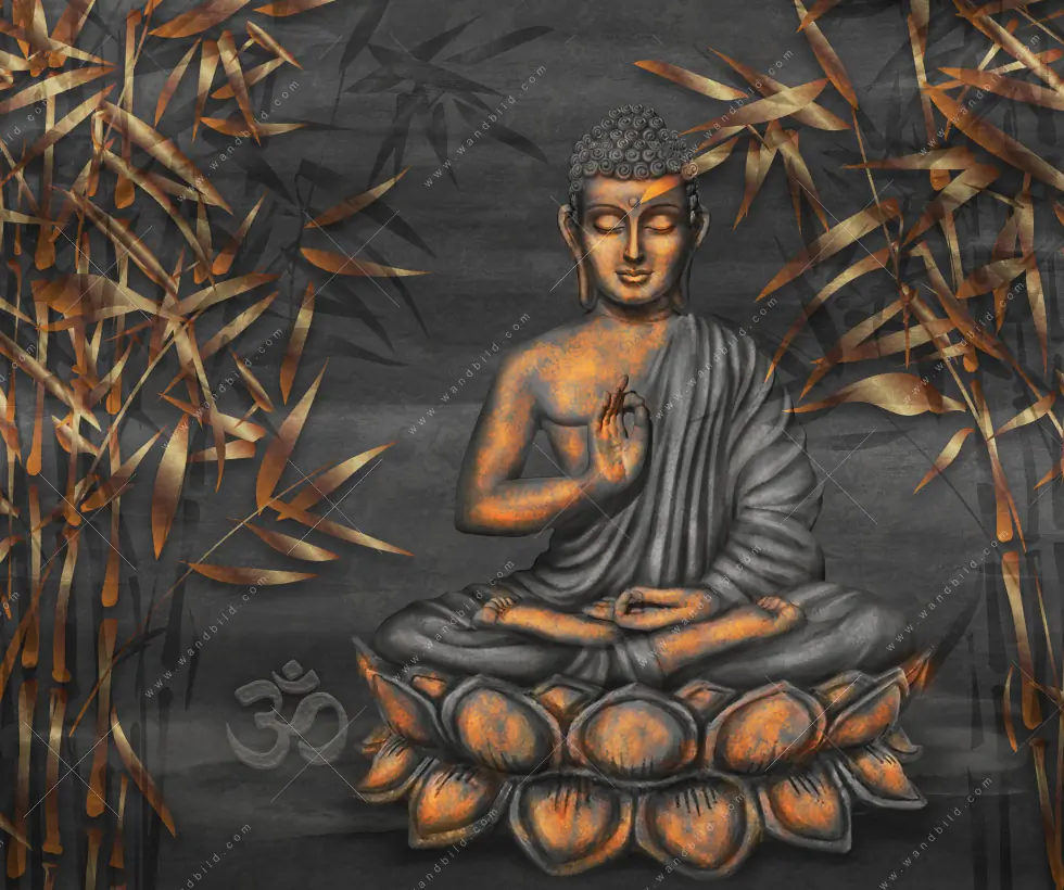 Wechselmotiv Acrylglas Canvalight® DIA | Goldener Buddha & Bambus | Quadrat - Image 5