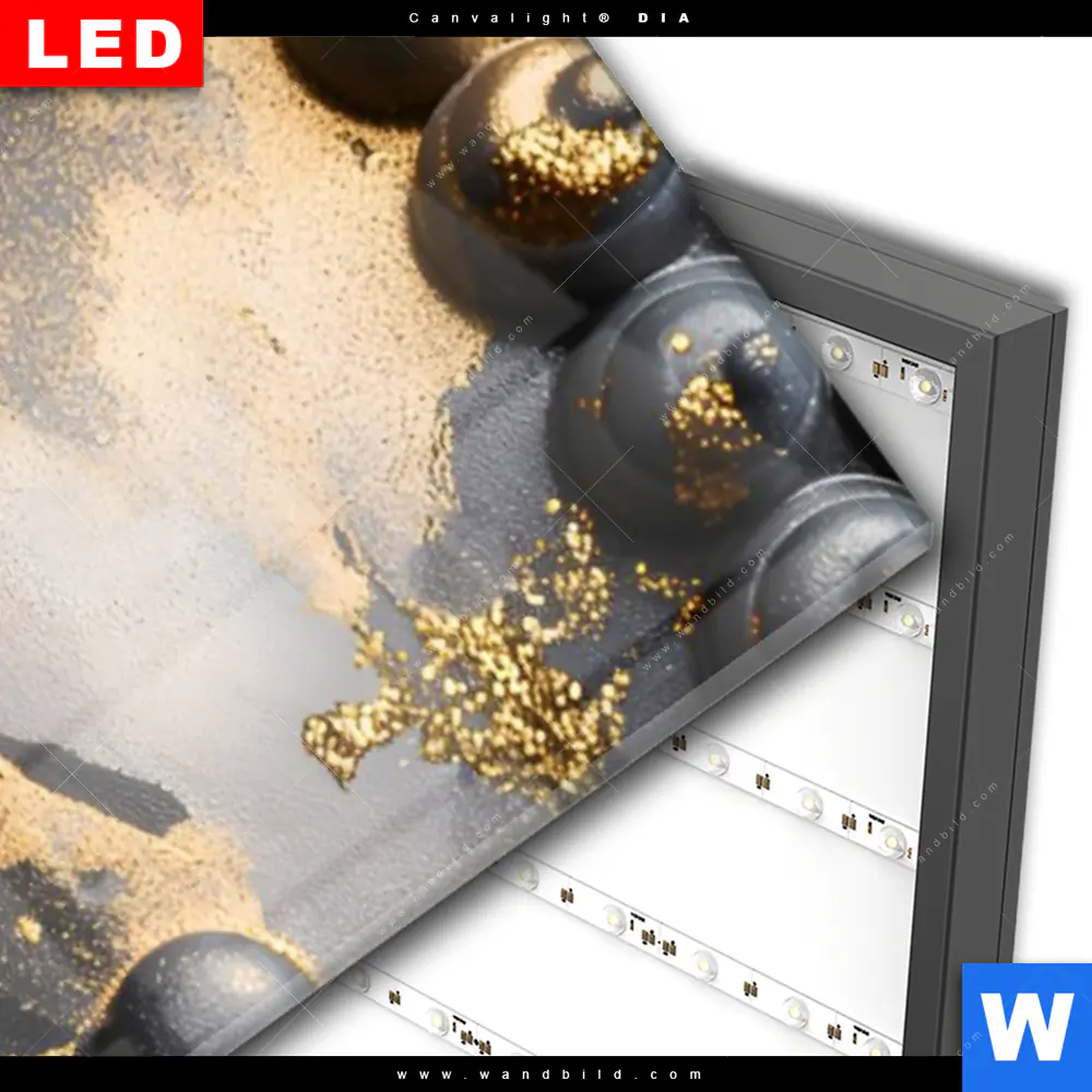 Wechselmotiv Acrylglas Canvalight® DIA | Goldener Buddha Fluid Art | Schmal - Image 3