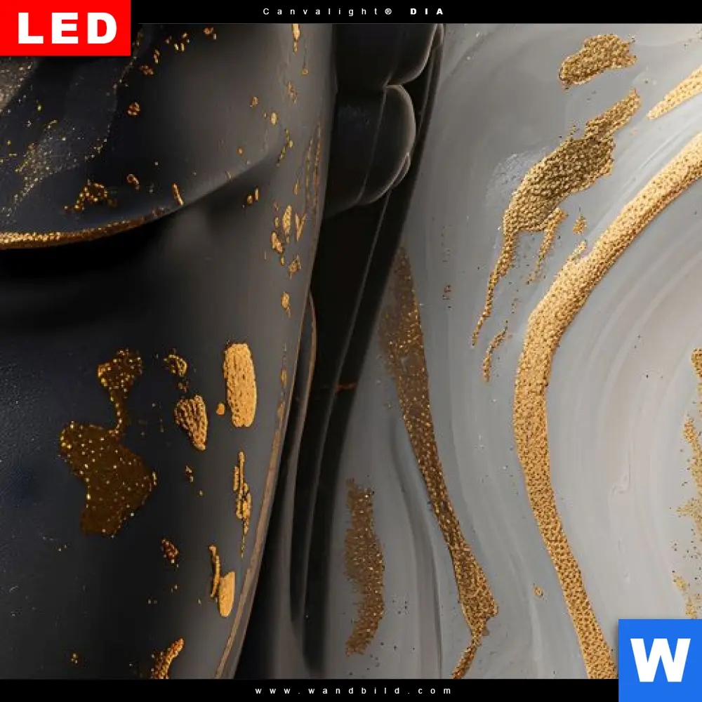 Wechselmotiv Acrylglas Canvalight® DIA | Goldener Buddha Fluid Art | Schmal - Image 4