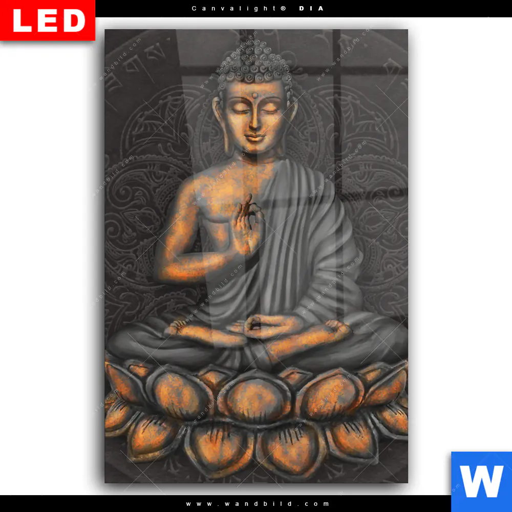 Wechselmotiv Acrylglas Canvalight® DIA | Goldener Buddha | Hochformat - Image 2