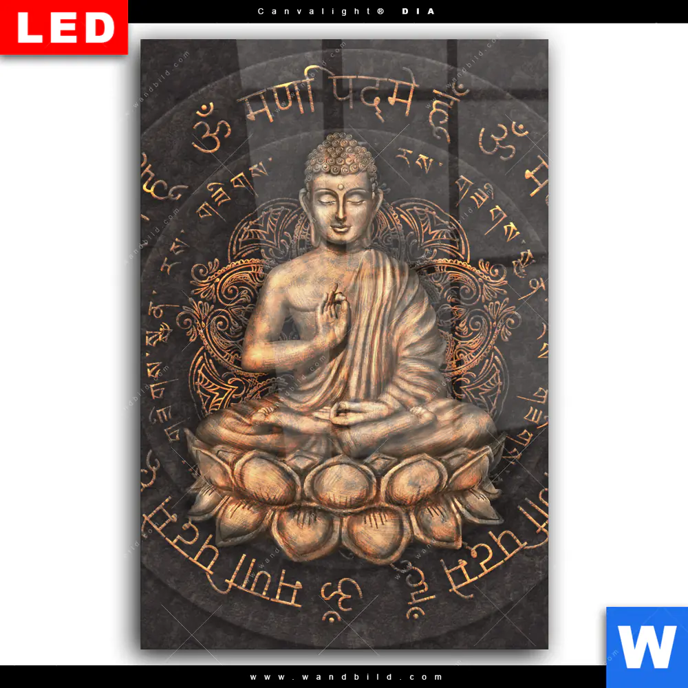 Wechselmotiv Acrylglas Canvalight® DIA | Goldener Buddha No.2 | Hochformat - Image 2