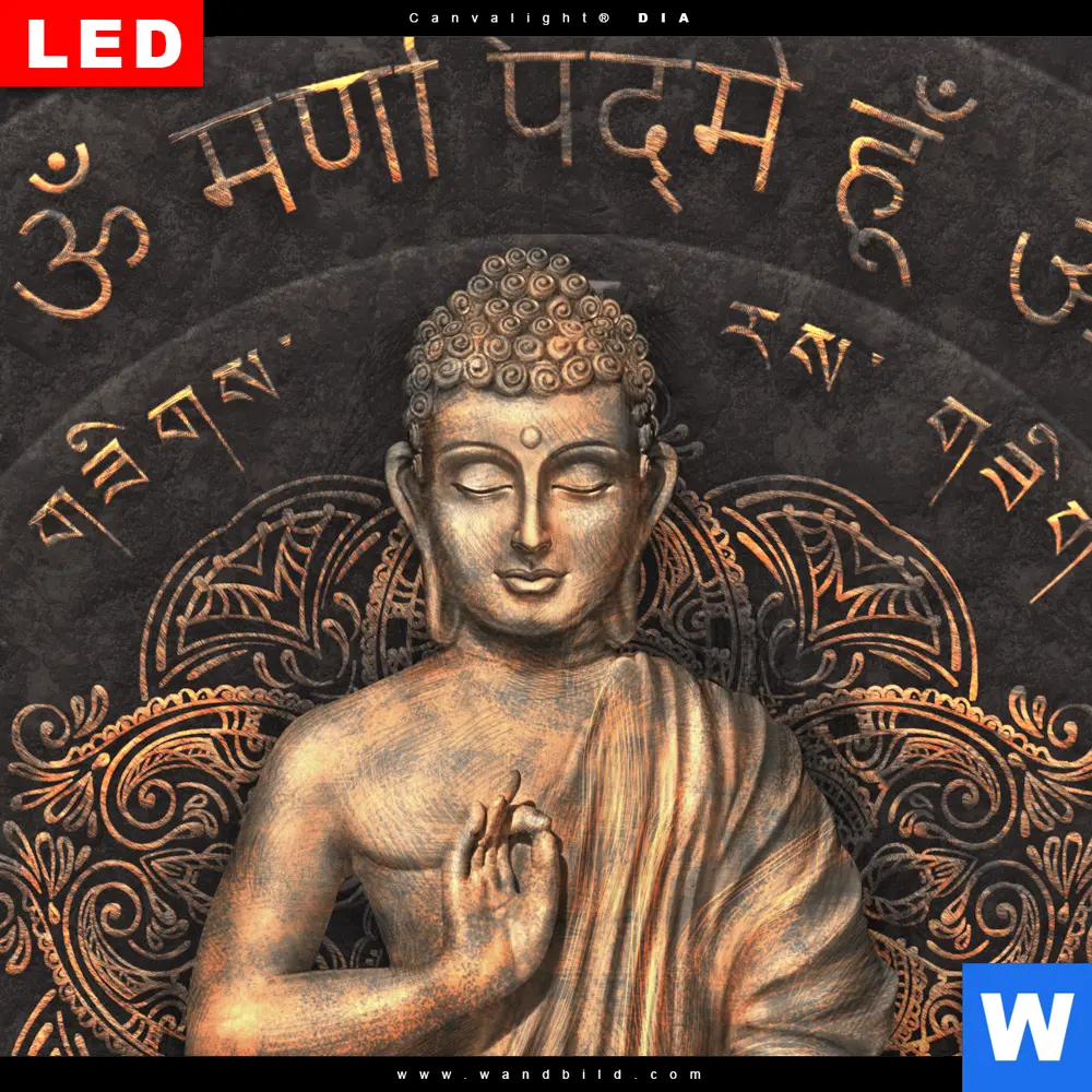 Wechselmotiv Acrylglas Canvalight® DIA | Goldener Buddha No.2 | Quadrat - Image 4