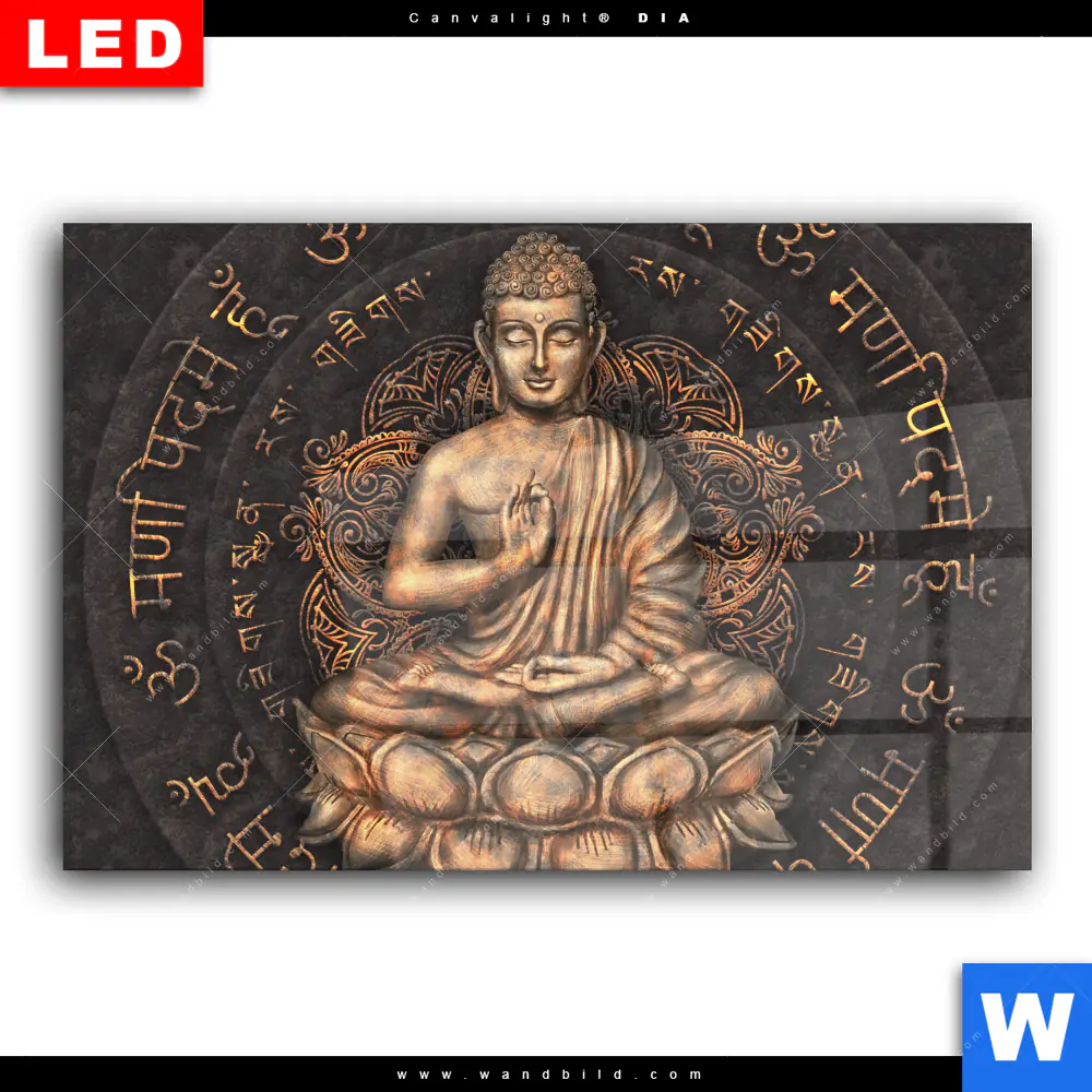 Wechselmotiv Acrylglas Canvalight® DIA | Goldener Buddha No.2 | Querformat - Image 2