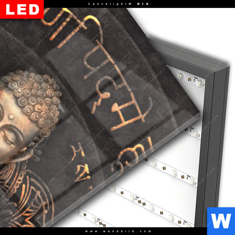 Wechselmotiv Acrylglas Canvalight® DIA | Goldener Buddha No.2 | Schmal - Image 3