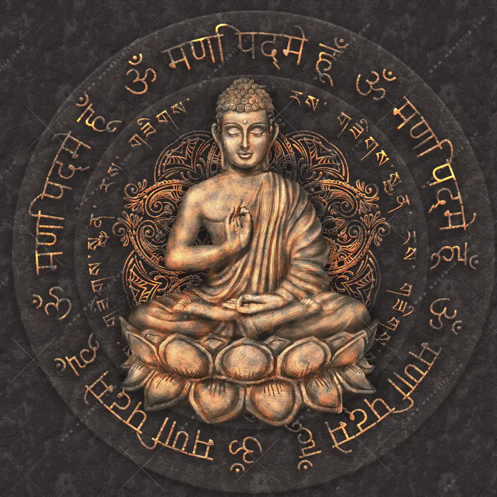 Wechselmotiv Acrylglas Canvalight® DIA | Goldener Buddha No.2 | Schmal - Image 5