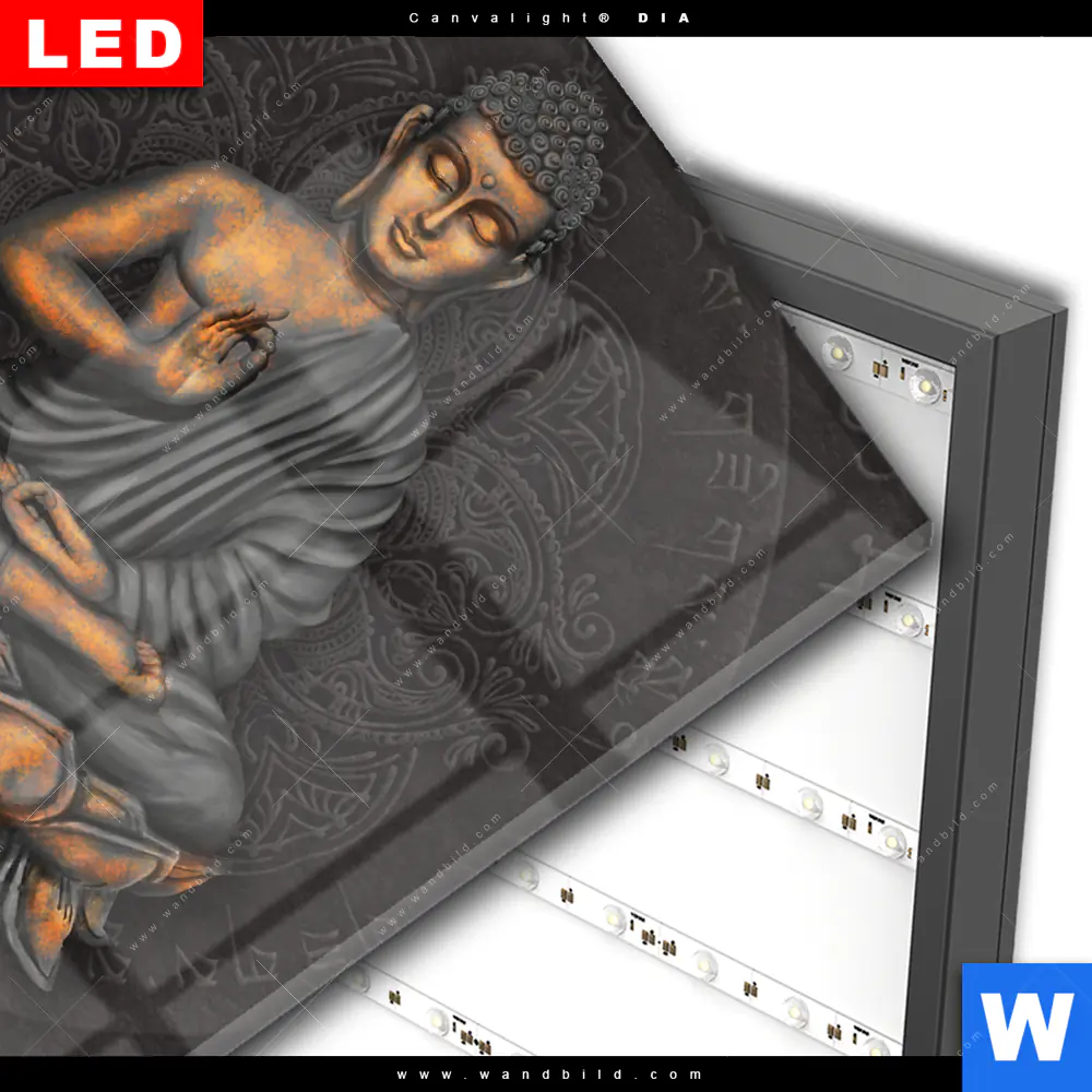 Wechselmotiv Acrylglas Canvalight® DIA | Goldener Buddha | Quadrat - Image 3