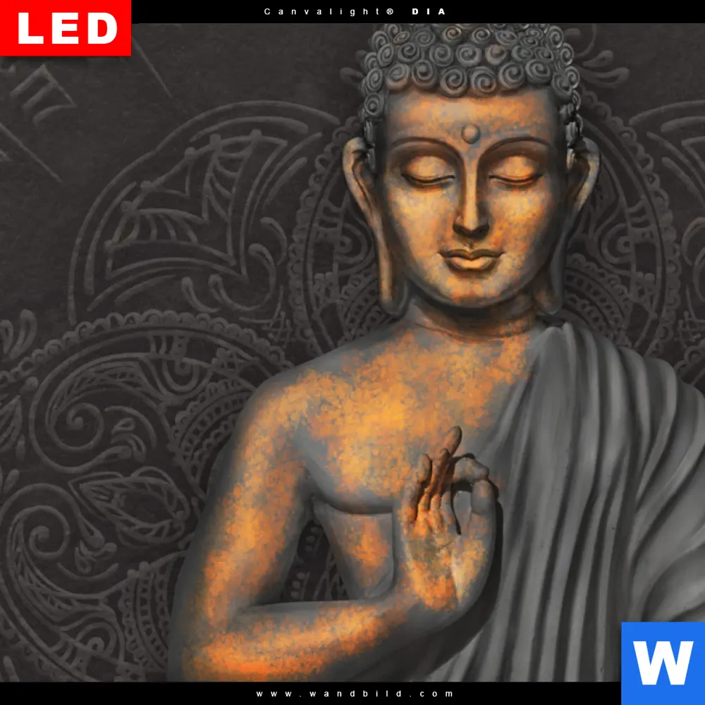 Wechselmotiv Acrylglas Canvalight® DIA | Goldener Buddha | Schmal - Image 4