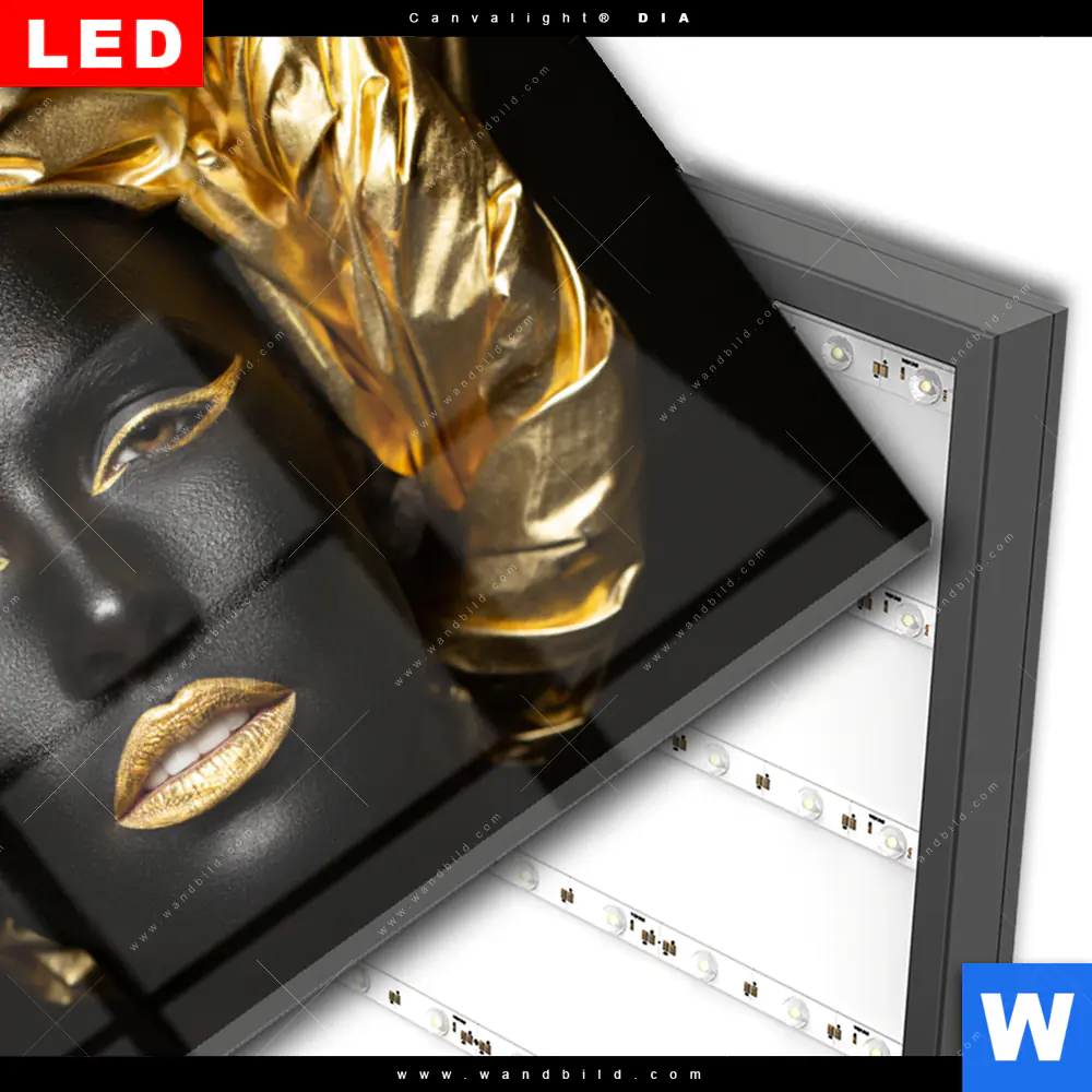 Wechselmotiv Acrylglas Canvalight® DIA | Goldenes Ananasmädchen No.1 | Querformat - Image 3
