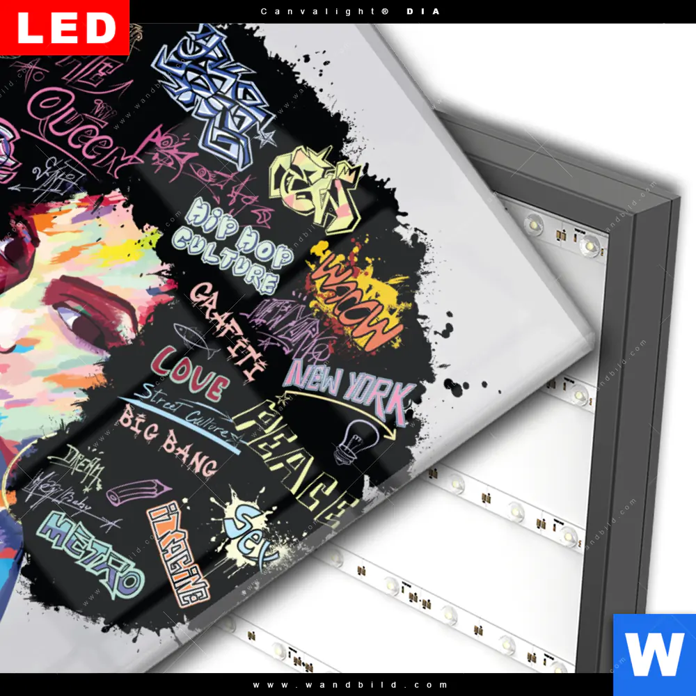 Wechselmotiv Acrylglas Canvalight® DIA | Graffiti Afro No.1 | Hochformat - Image 3