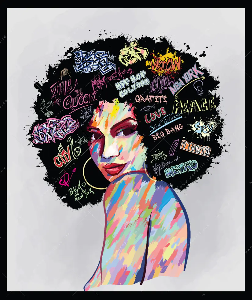Wechselmotiv Acrylglas Canvalight® DIA | Graffiti Afro No.1 | Hochformat - Image 5