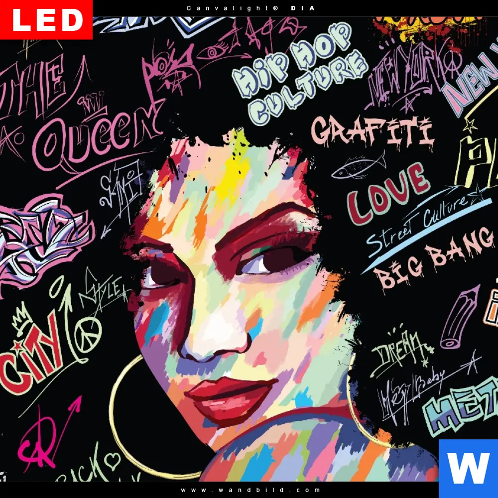 Wechselmotiv Acrylglas Canvalight® DIA | Graffiti Afro No.1 | Quadrat - Image 4