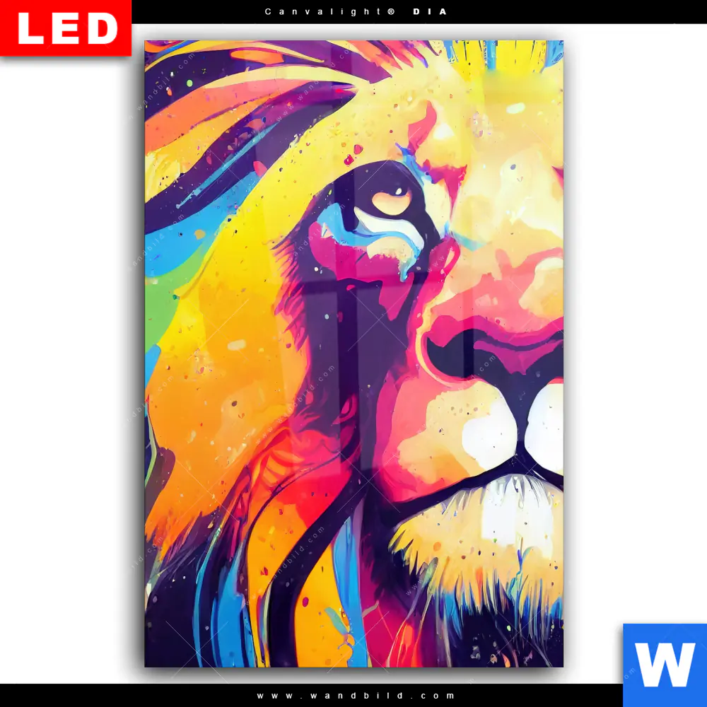 Wechselmotiv Acrylglas Canvalight® DIA | Graffiti Löwe | Hochformat - Image 2