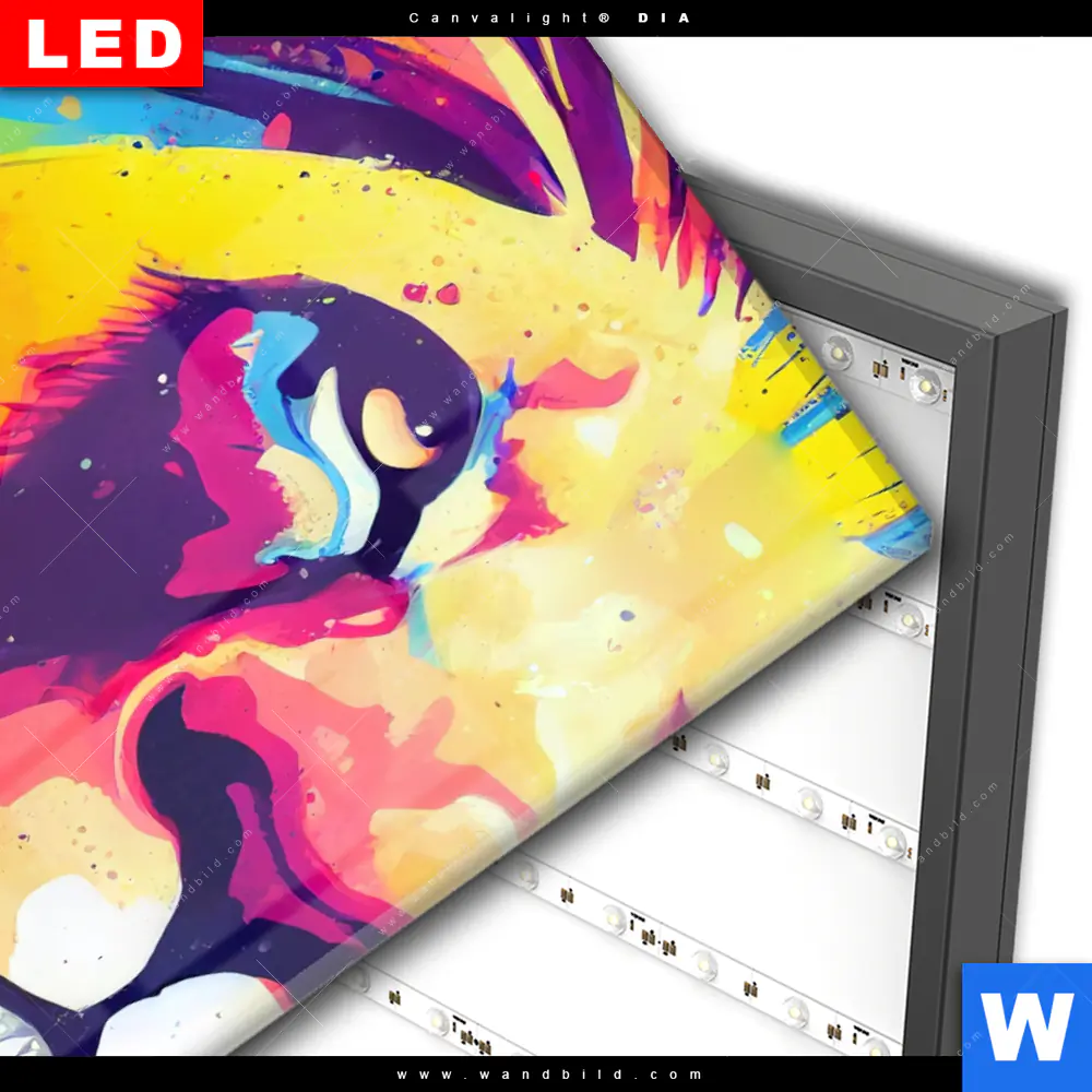 Wechselmotiv Acrylglas Canvalight® DIA | Graffiti Löwe | Hochformat - Image 3