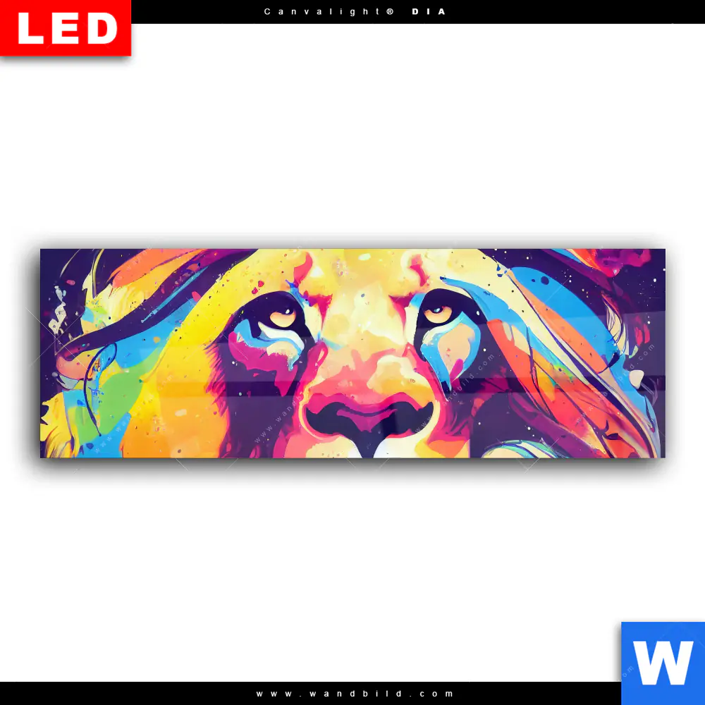Wechselmotiv Acrylglas Canvalight® DIA | Graffiti Löwe | Panorama - Image 2