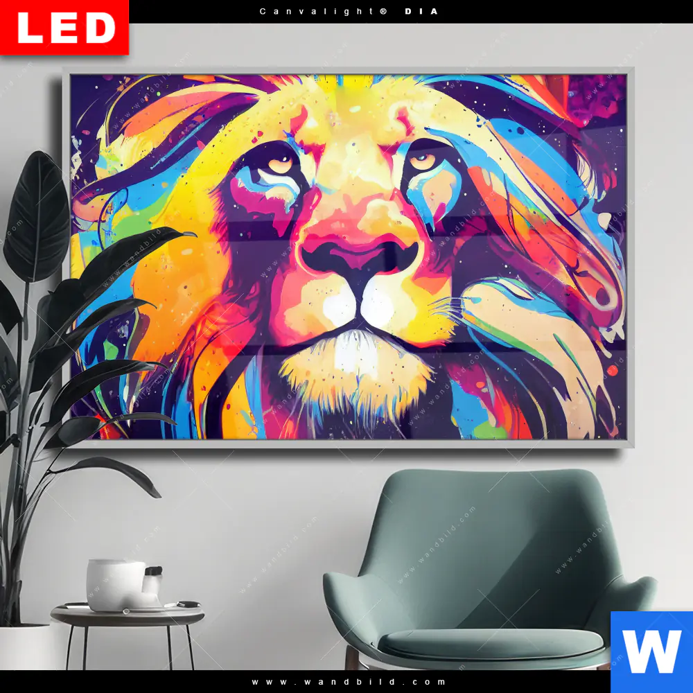 Wechselmotiv Acrylglas Canvalight® DIA | Graffiti Löwe | Querformat