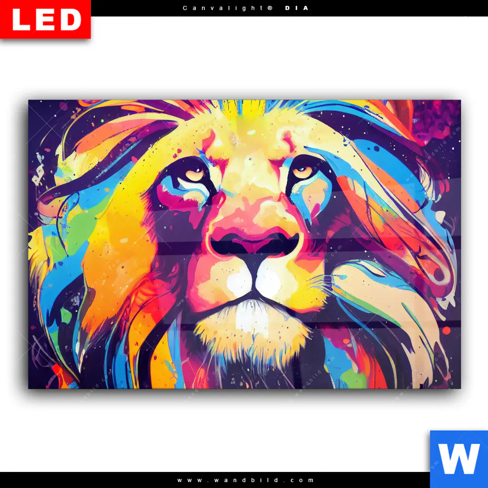 Wechselmotiv Acrylglas Canvalight® DIA | Graffiti Löwe | Querformat - Image 2