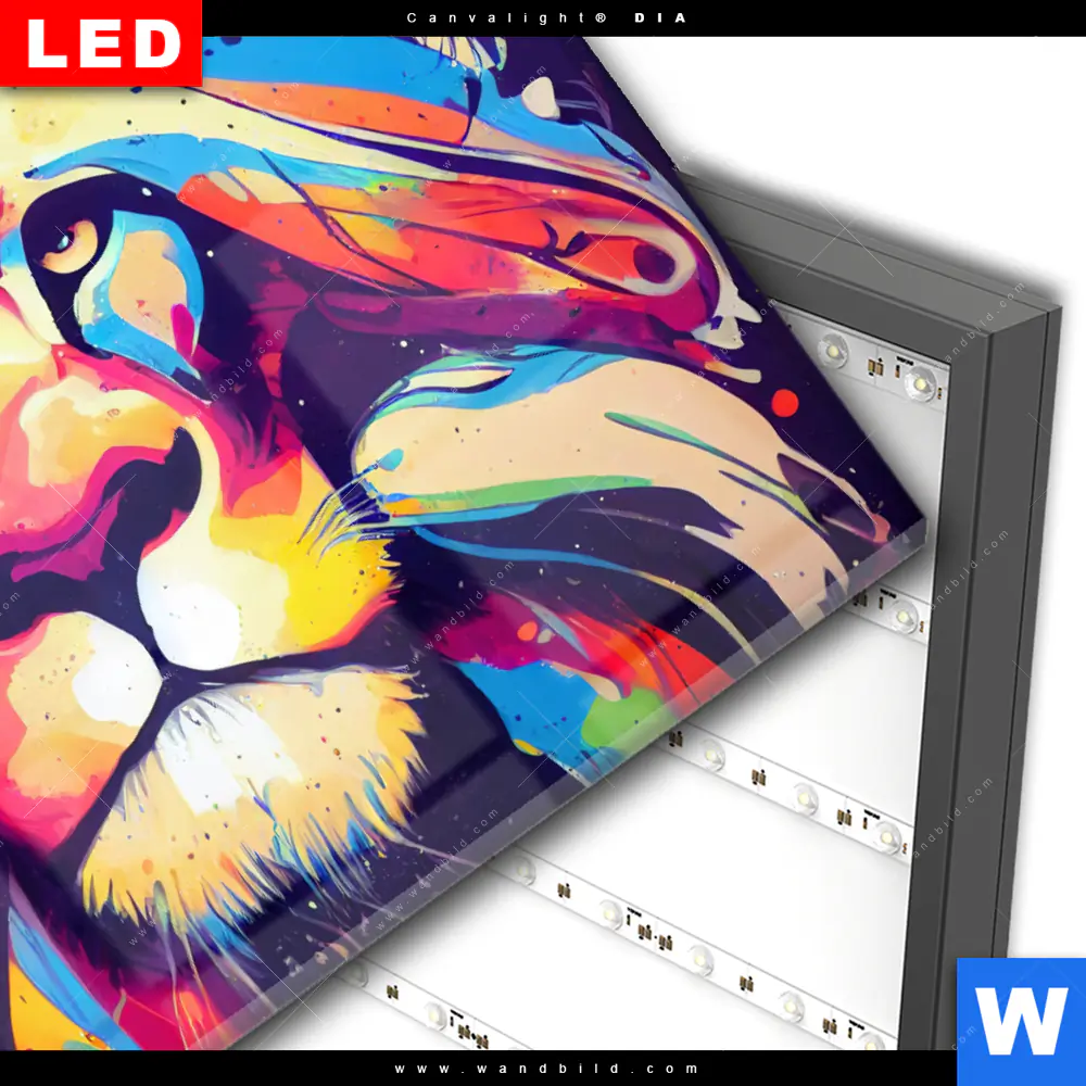 Wechselmotiv Acrylglas Canvalight® DIA | Graffiti Löwe | Querformat - Image 3