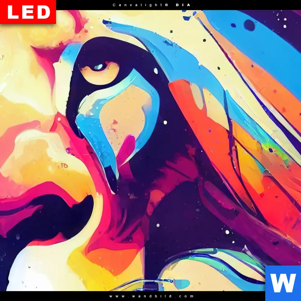 Wechselmotiv Acrylglas Canvalight® DIA | Graffiti Löwe | Schmal - Image 4