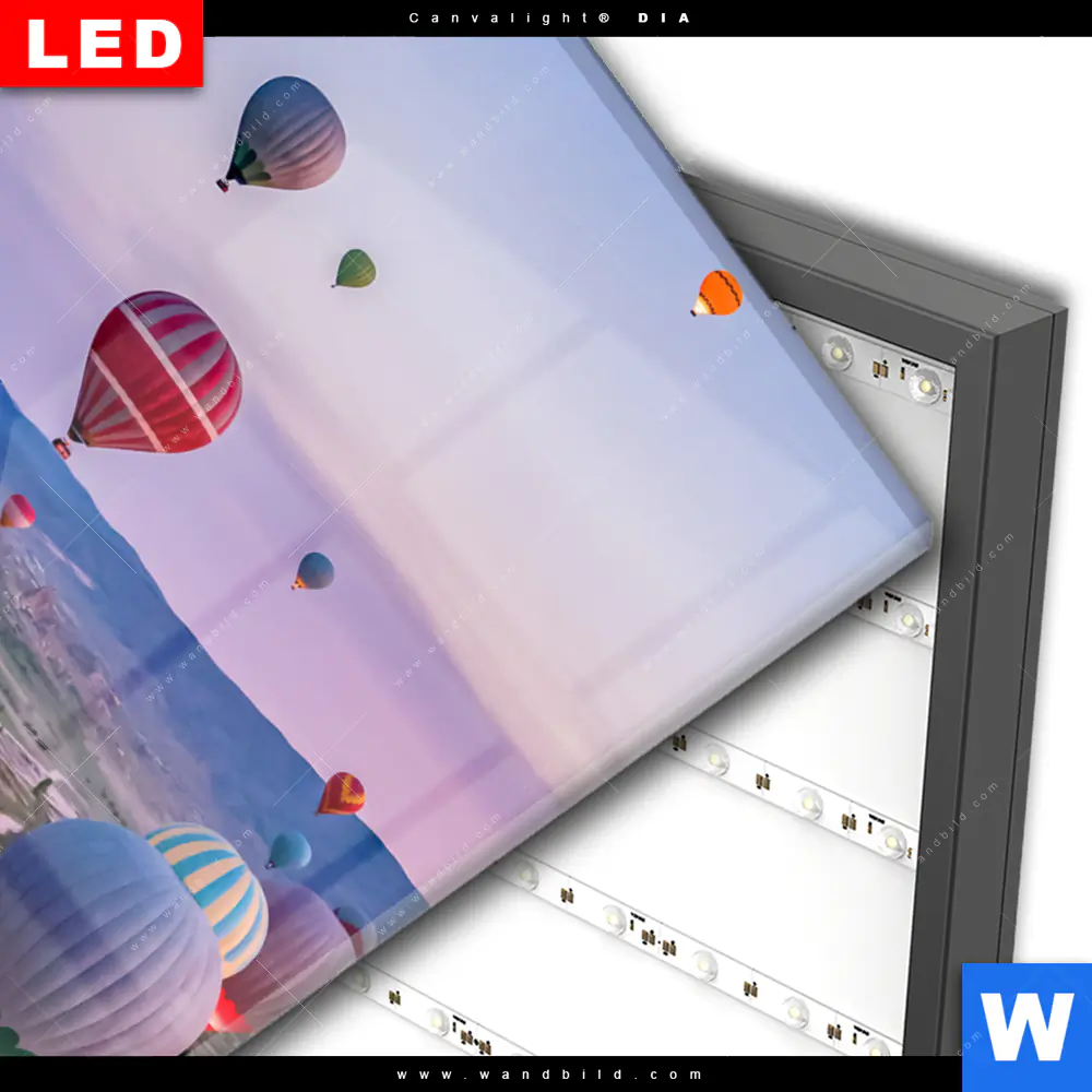 Wechselmotiv Acrylglas Canvalight® DIA | Heißluftballons im Sonnenuntergang | Hochformat - Image 3