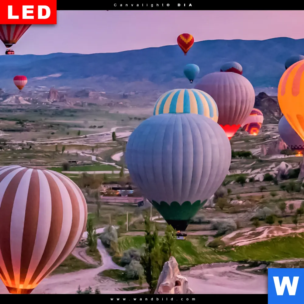 Wechselmotiv Acrylglas Canvalight® DIA | Heißluftballons im Sonnenuntergang | Hochformat - Image 4