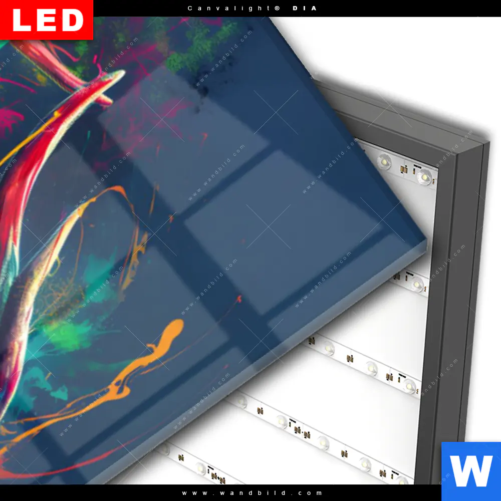 Wechselmotiv Acrylglas Canvalight® DIA | Hirsch im leuchtenden Farbmix | Schmal - Image 3