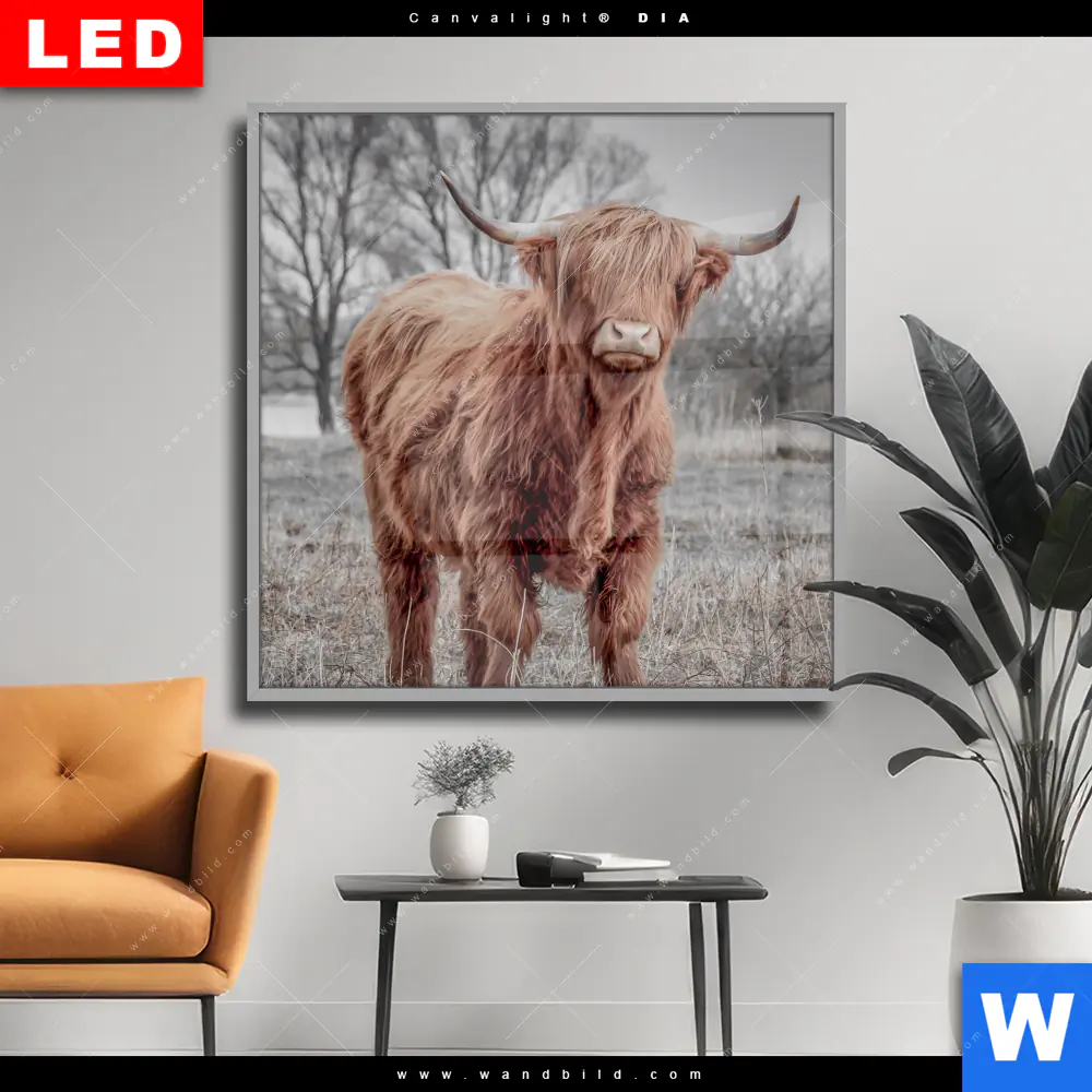 Wechselmotiv Acrylglas Canvalight® DIA | Hochlandrind No.1 | Quadrat