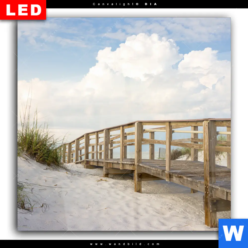 Wechselmotiv Acrylglas Canvalight® DIA | Holzsteg & Dünen | Quadrat - Image 2