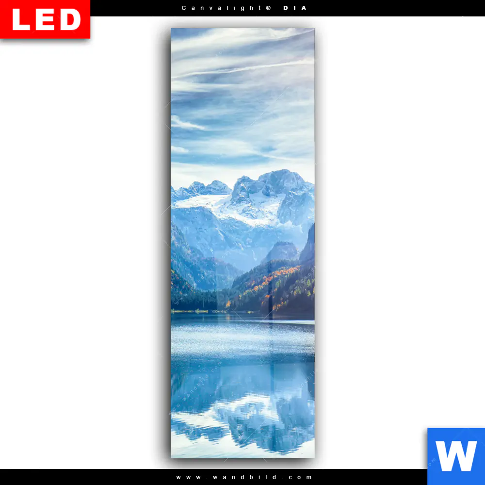 Wechselmotiv Acrylglas Canvalight® DIA | Idyllischer Bergsee im Gebirge | Schmal - Image 2