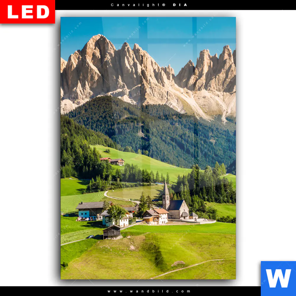 Wechselmotiv Acrylglas Canvalight® DIA | Idyllisches Dorf in den Bergen | Hochformat - Image 2