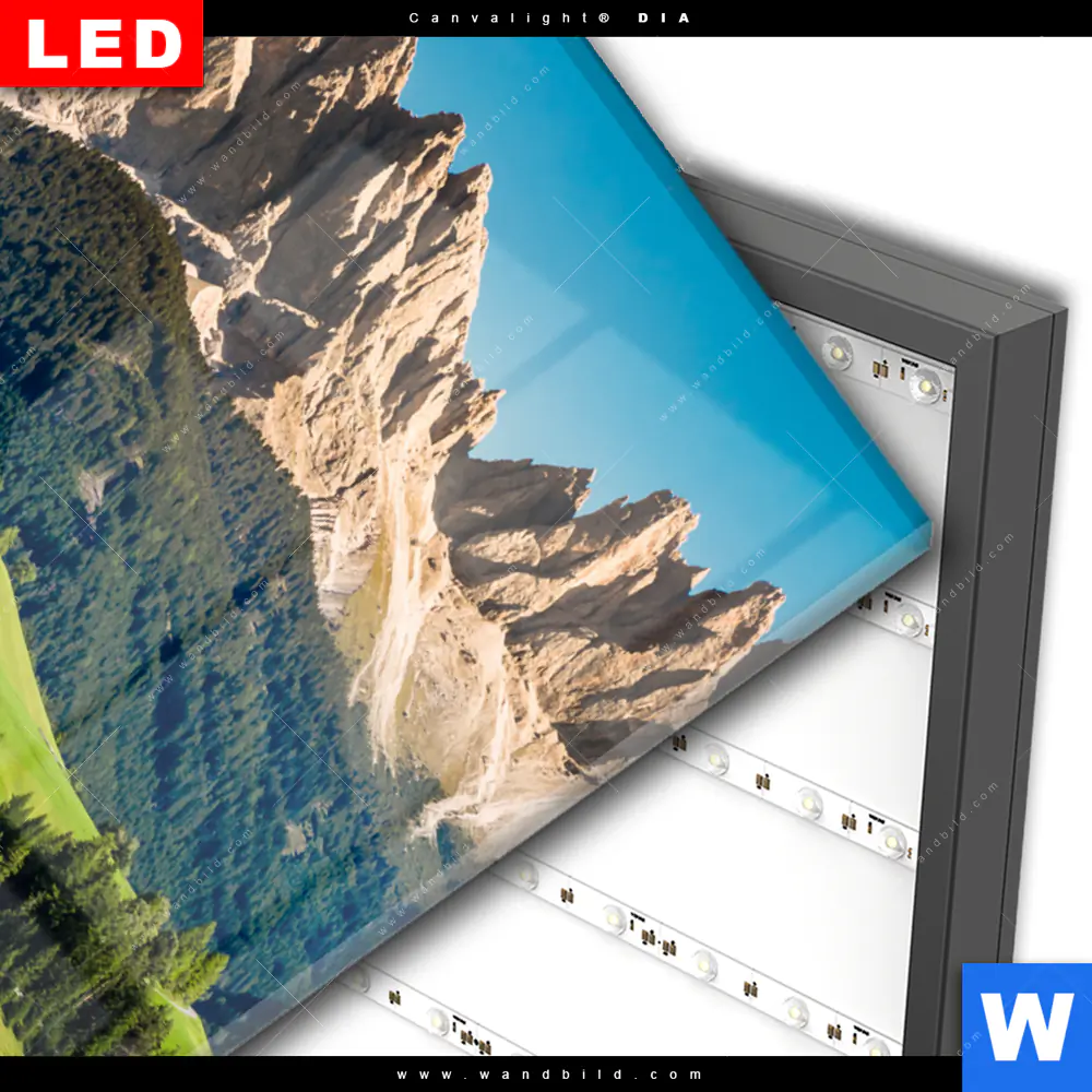 Wechselmotiv Acrylglas Canvalight® DIA | Idyllisches Dorf in den Bergen | Hochformat - Image 3