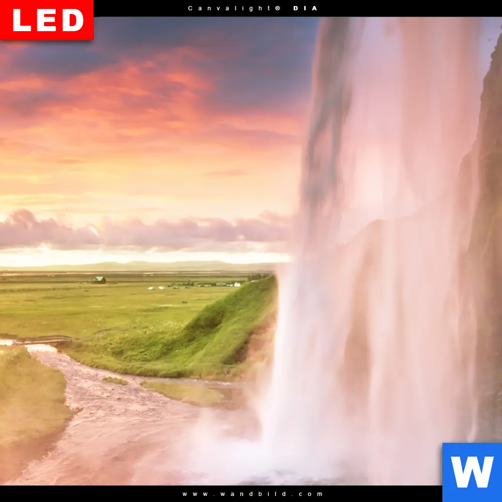 Wechselmotiv Acrylglas Canvalight® DIA | Isländischer Wasserfall | Quadrat - Image 4