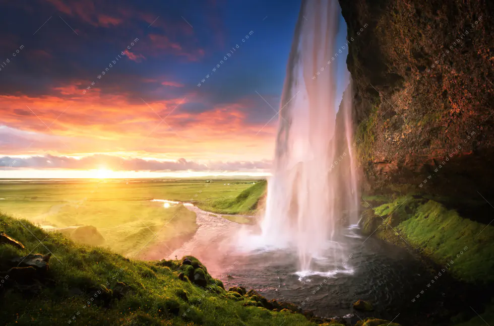 Wechselmotiv Acrylglas Canvalight® DIA | Isländischer Wasserfall | Querformat - Image 5