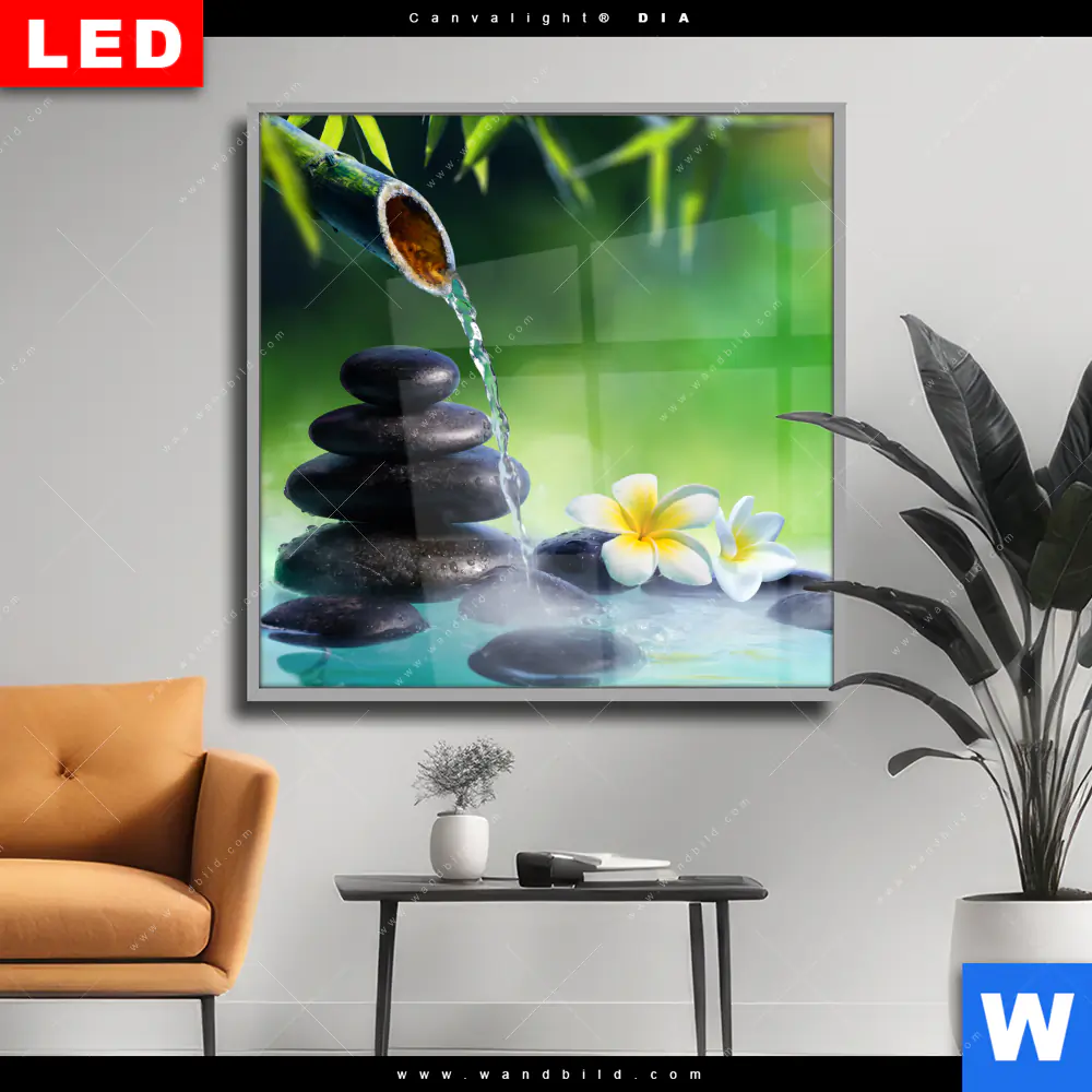 Wechselmotiv Acrylglas Canvalight® DIA | Japanischer Brunnen | Quadrat