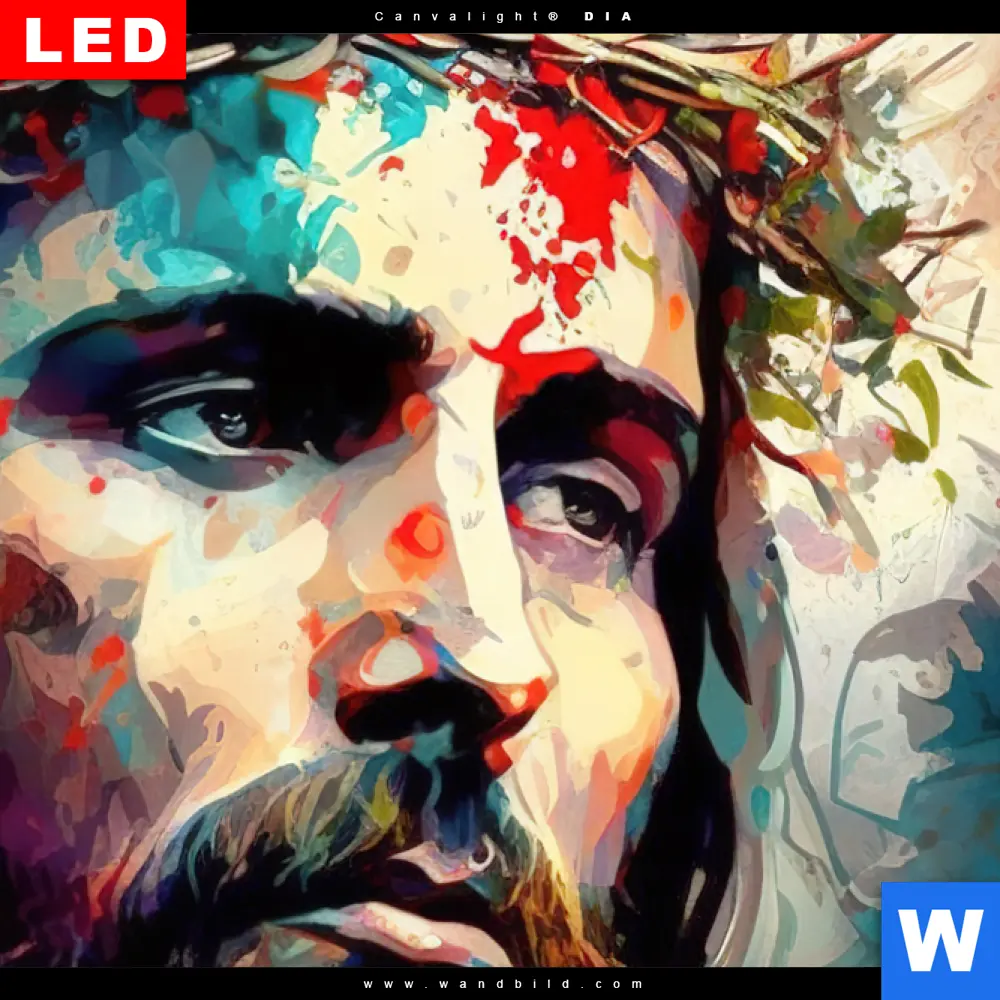 Wechselmotiv Acrylglas Canvalight® DIA | Jesus Christus mit Dornenkrone | Querformat - Image 4