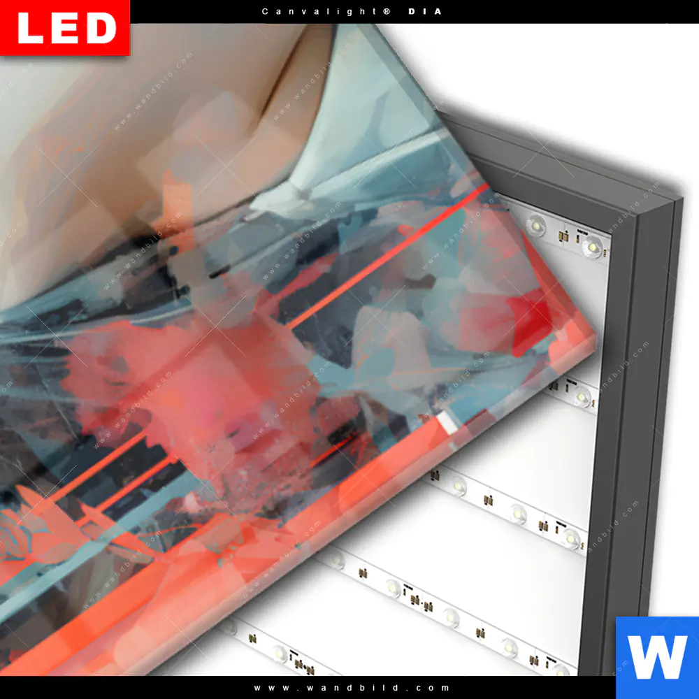 Wechselmotiv Acrylglas Canvalight® DIA | Jolanda - Frau mit Blumen im Haar | Panorama - Image 3