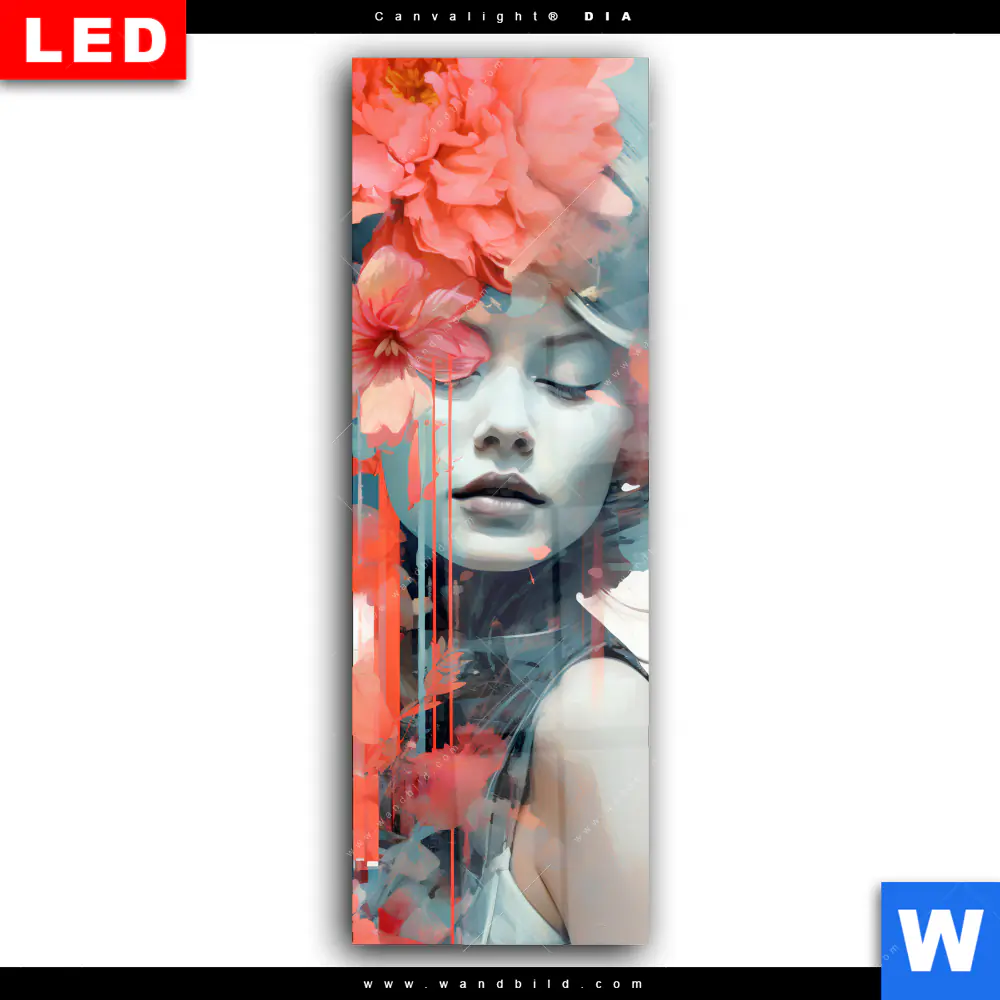 Wechselmotiv Acrylglas Canvalight® DIA | Jolanda - Frau mit Blumen im Haar | Schmal - Image 2