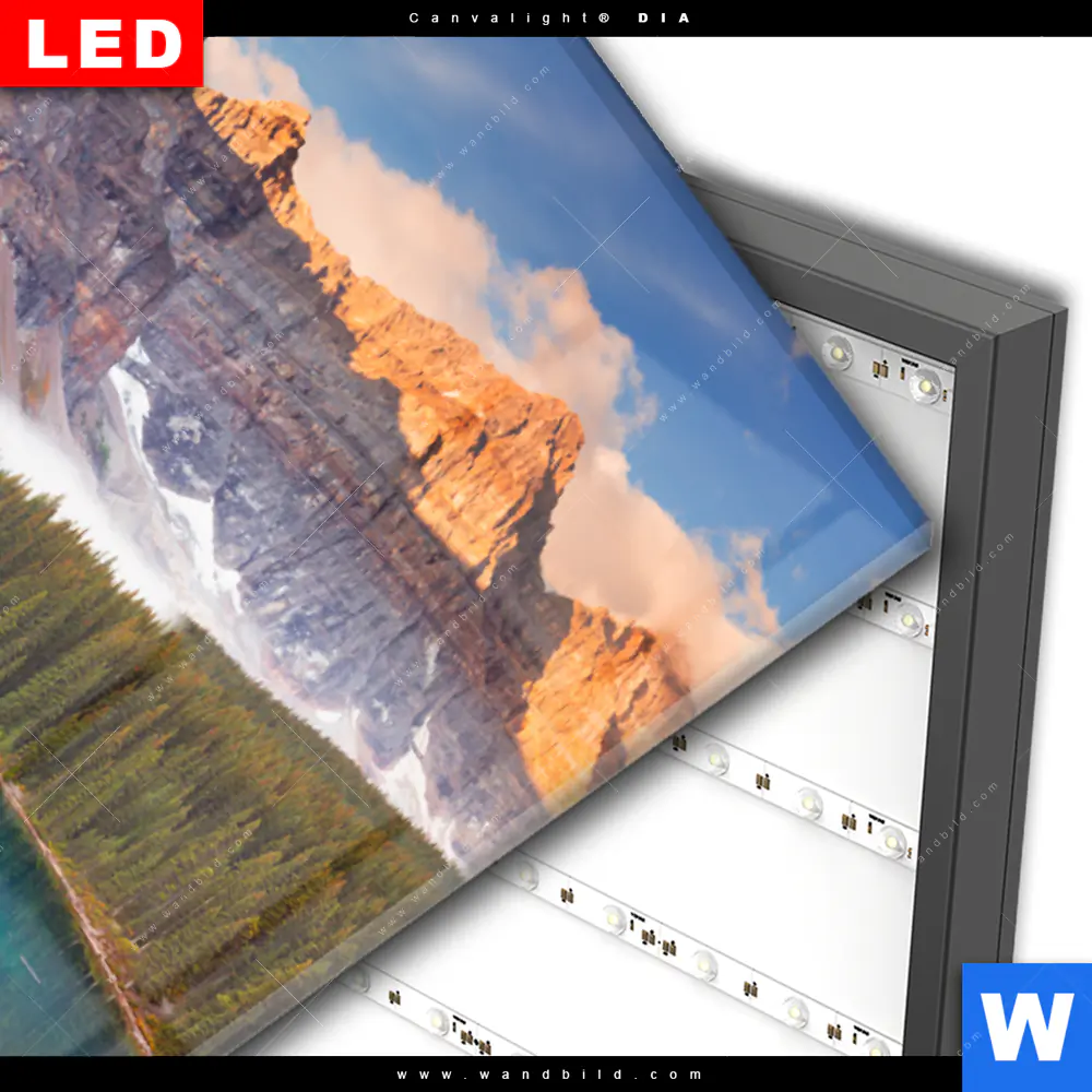 Wechselmotiv Acrylglas Canvalight® DIA | Kanadischer Bergsee | Hochformat - Image 3