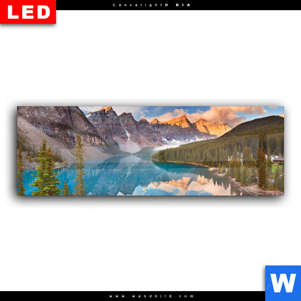 Wechselmotiv Acrylglas Canvalight® DIA | Kanadischer Bergsee | Panorama - Image 2