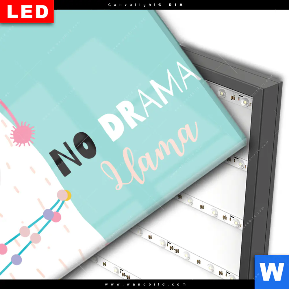 Wechselmotiv Acrylglas Canvalight® DIA | Kein Drama Lama | Querformat - Image 3