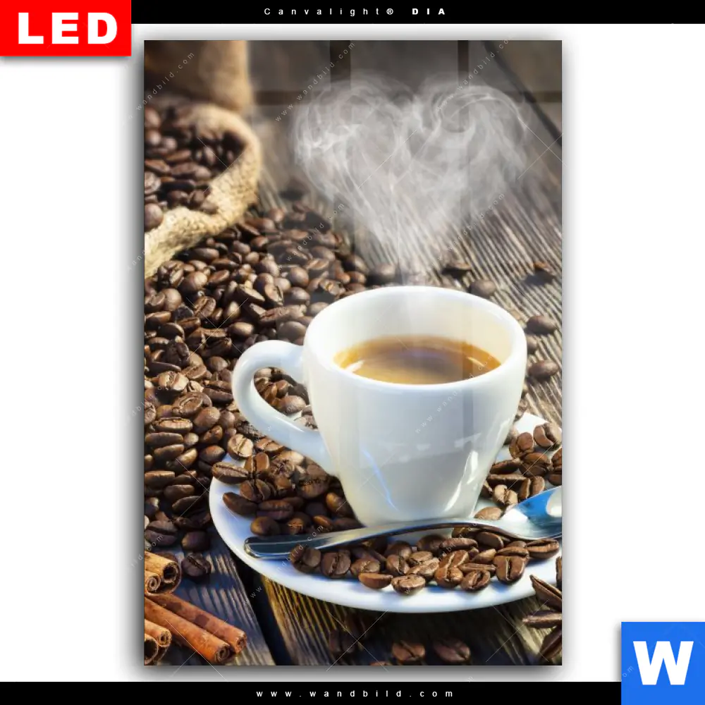 Wechselmotiv Acrylglas Canvalight® DIA | Köstlicher Kaffee | Hochformat - Image 2