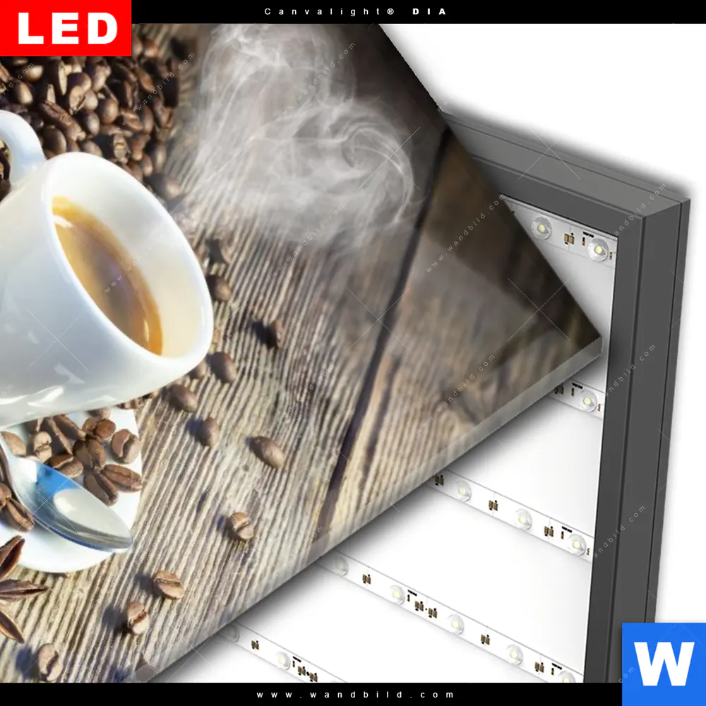 Wechselmotiv Acrylglas Canvalight® DIA | Köstlicher Kaffee | Quadrat - Image 3