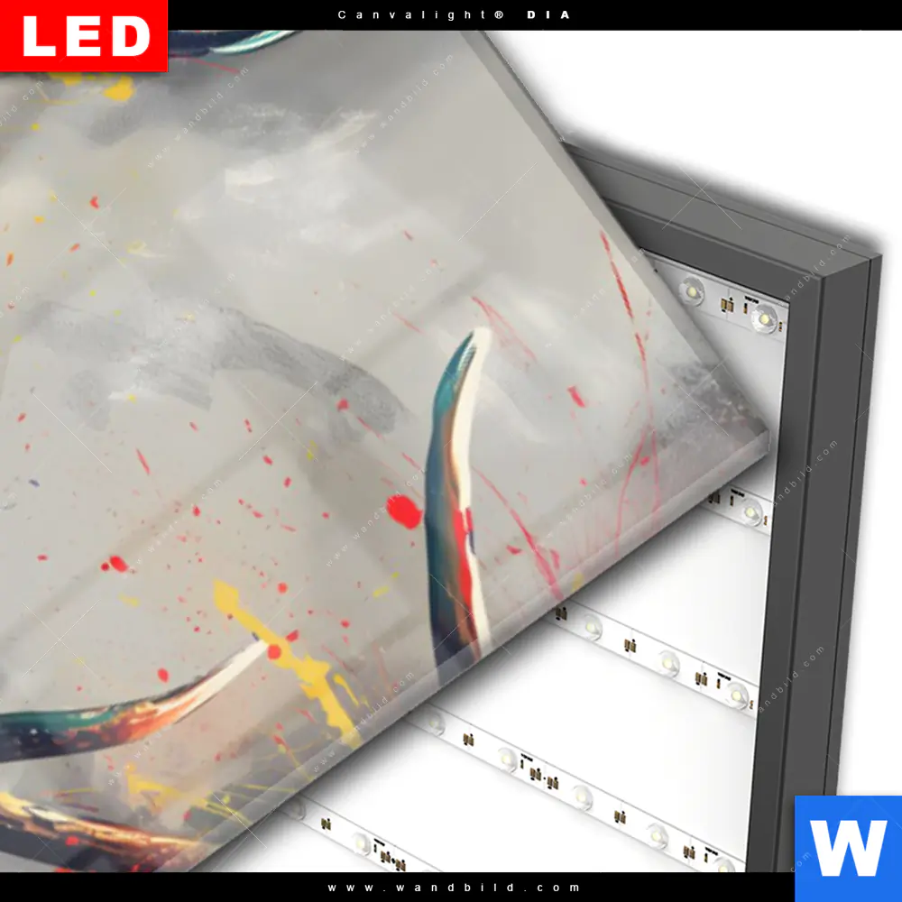 Wechselmotiv Acrylglas Canvalight® DIA | Kreativer Hirsch mit Farbspritzern | Schmal - Image 3