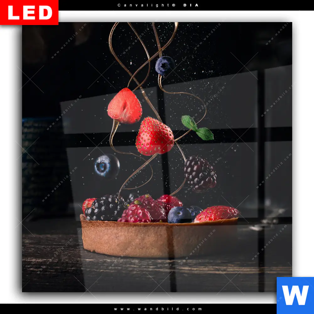 Wechselmotiv Acrylglas Canvalight® DIA | Kuchen mit frischen Beeren | Quadrat - Image 2