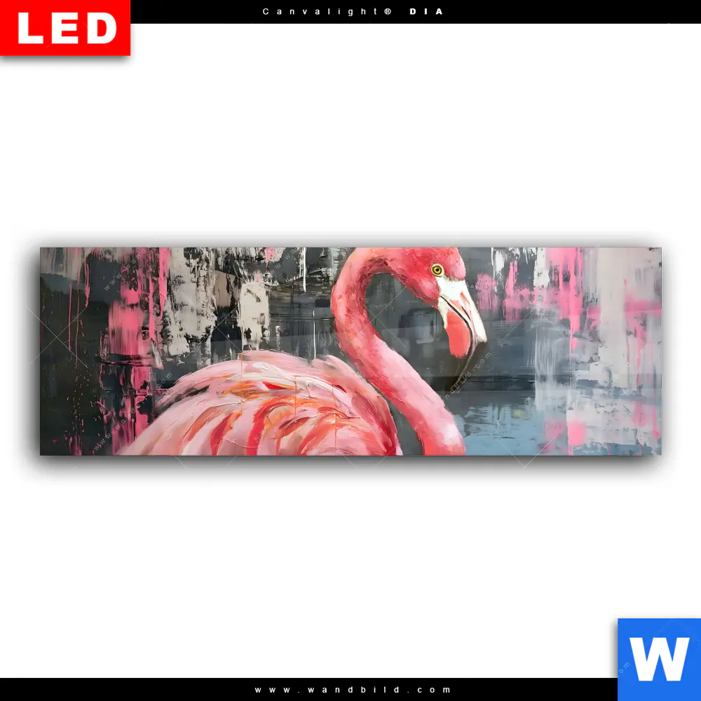 Wechselmotiv Acrylglas Canvalight® DIA | Kunstvoller Flamingo | Panorama - Image 2