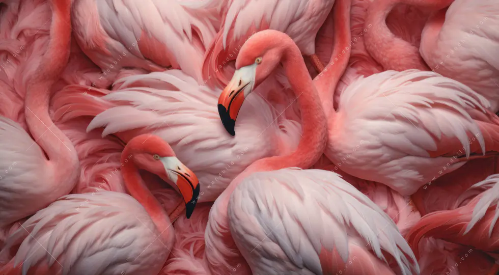 Wechselmotiv Acrylglas Canvalight® DIA | Kuschelnde Flamingos | Panorama - Image 5