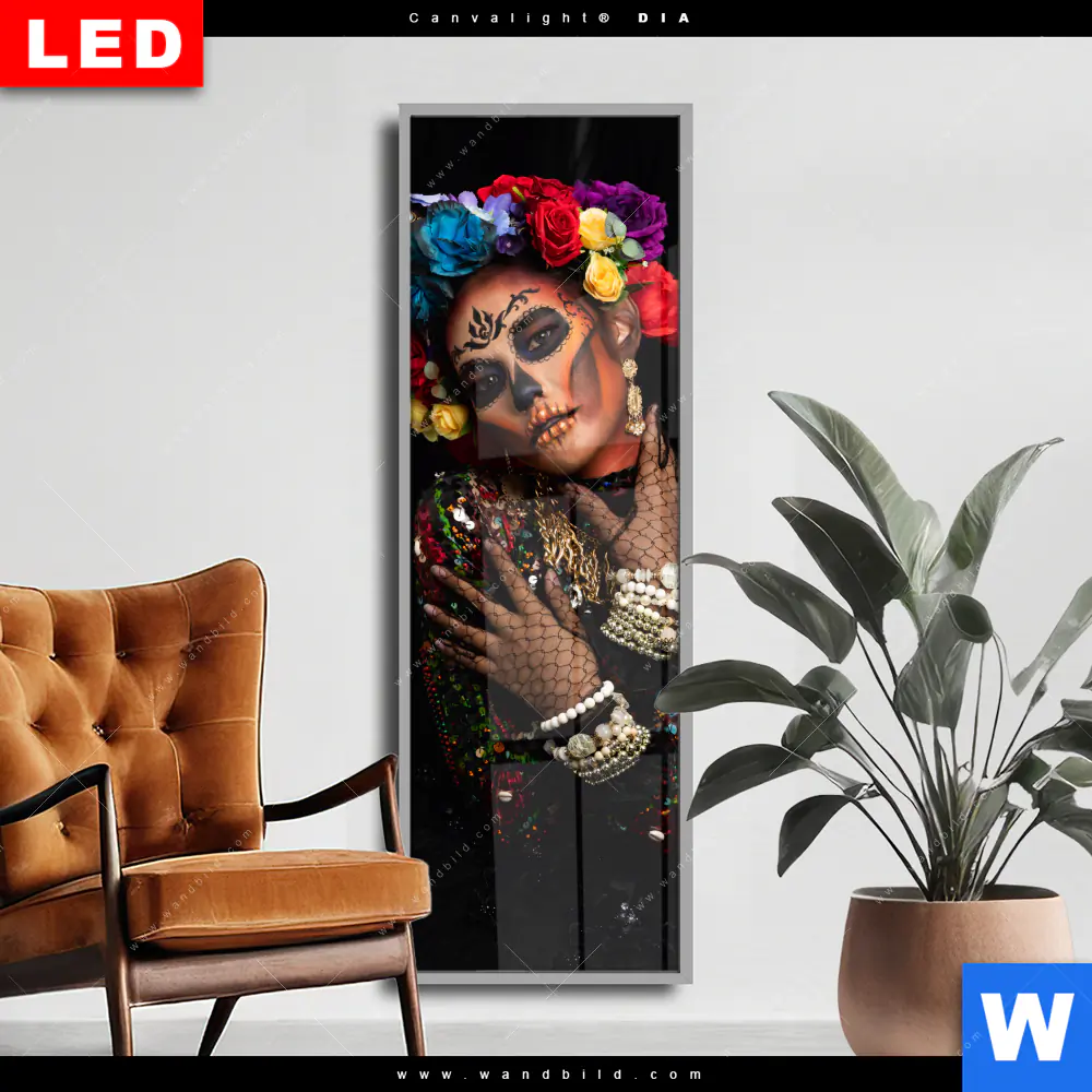 Wechselmotiv Acrylglas Canvalight® DIA | La Calavera Catrina No.2 | Schmal